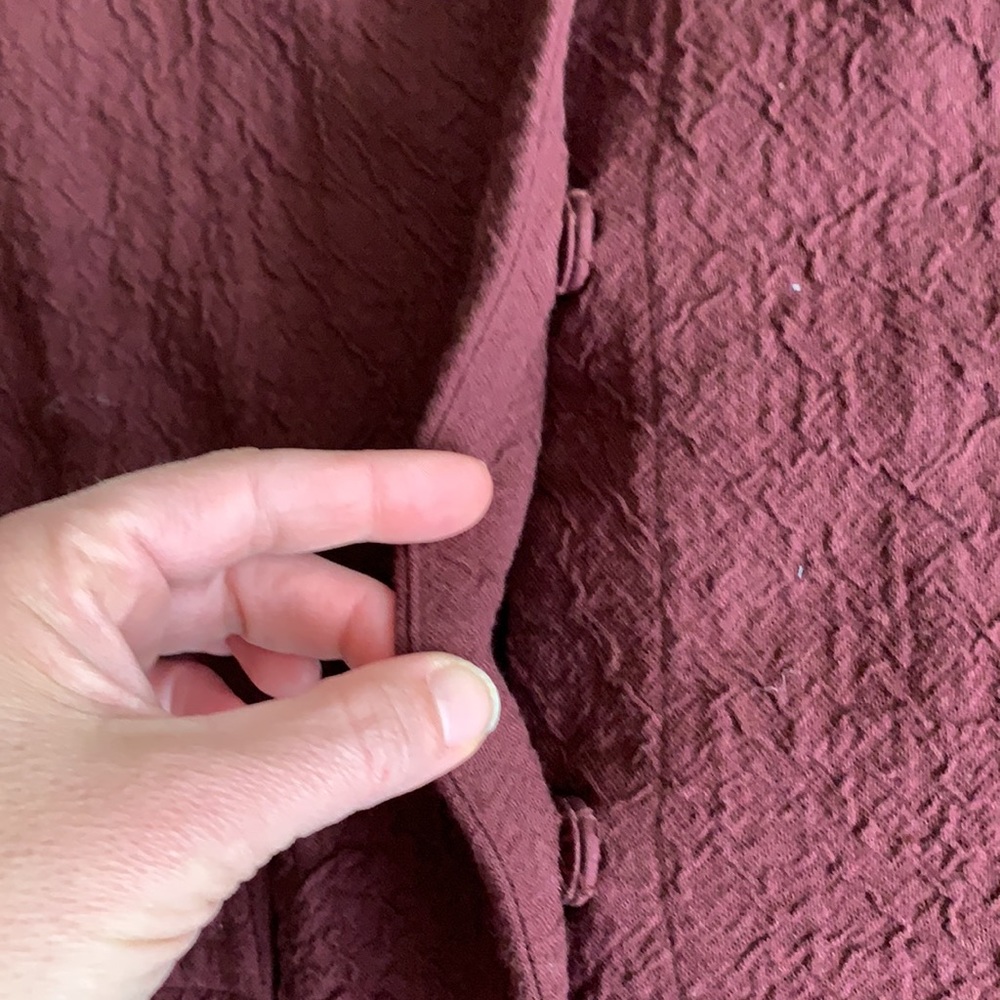 Eileen Fisher Burgundy Textured Open-Front Jacket - Picture 11 of 16